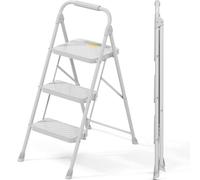 KINGRACK 3 Step Folding Step Ladder for Home, Safety Lock, 330lbs Load