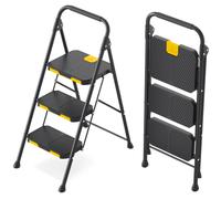 KINGRACK 3 Step Ladder, Step Ladder 3 Step Folding