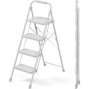 KINGRACK 4 Step Folding Step Ladder for Home, Safety Lock, 330lbs Load