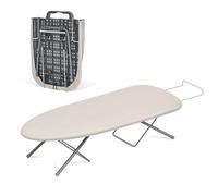 KINGRACK Foldable Ironing Board, Tabletop Small Board with Iron Holder, Portable Mini Ironing Board with Non-Slip Feet, Compact Iron Board for Home Supply, Dorms, Travel Use, Beige