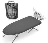 KINGRACK Foldable Small Ironing Board with Iron Rest, 30×76 cm,Black