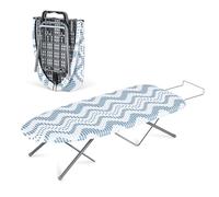 KINGRACK Foldable Small Ironing Board with Iron Rest, 30×76 cm,Blue | Space Saving Iron Board,Extra Thick Cover, Portable Tabletop Ironing Board wiht Non-Slip Feet for Home,Dorm,Travel