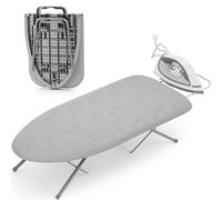 KINGRACK Foldable Small Ironing Board with Iron Rest, 30×76 cm,Grey