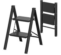 KINGRACK Folding 2 Step Ladder, Wide Non-Slip Treads, Heavy Duty Step Stool