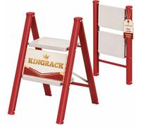 KINGRACK Folding 2 Step Ladder, Wide Non-Slip Treads, Heavy Duty Step Stool | with Safety Lock, 330lbs Load Capacity, Portable Multi-Purpose Ladder for Home, Kitchen, Office, Garage, Brick Red