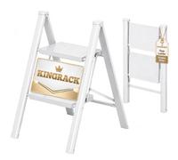 KINGRACK Folding 2 Step Ladder, Wide Non-Slip Treads, Heavy Duty Step Stool | with Safety Lock, 330lbs Load Capacity , Portable Multi-Purpose Ladder for Home, Kitchen, Office, Garage, Beige