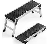 KINGRACK Folding 2 Step Stool, Lightweight Aluminium Work Platform