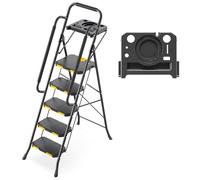 KINGRACK Folding 5-Step Ladder with Tool Tray,