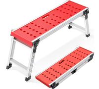 KINGRACK Folding Work Platform, Aluminium Step Lad
