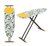 KINGRACK Full Size Ironing Board, Extra Wide Iron Board with Silicon Iron Rest, 4 Adjustable Height, Heavy Duty Ironing Board With Metal Panels, 135x46cm, Green