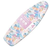 KINGRACK Ironing Board Cover with Extra Thick 7mm Padding, 100% Cotton Covers Easy-Fit for Protecting Ironing Board Size Up to 134 x 45cm Blue Leaves