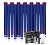 KINGRASP Multi Compound Golf Grips，13 Grips Set,Soft Rubber Golf Clubs Grips, Anti-Slip Ecological Cotton Yarn Thread Technology,Midesize Standard Size,6 Colors Optional (Dark Blue, Mdisize)