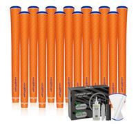 KINGRASP Multi Compound Golf Grips，13 Grips Set,Soft Rubber Golf Clubs Grips, Anti-Slip Ecological Cotton Yarn Thread Technology,Midesize Standard Size,6 Colors Optional(Orange, Standard)