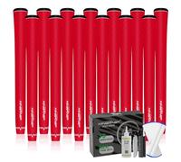 KINGRASP Multi Compound Golf Grips，13 Grips Set,Soft Rubber Golf Clubs Grips, Anti-Slip Ecological Cotton Yarn Thread Technology,Midesize Standard Size,6 Colors Optional (red, Mdisize)