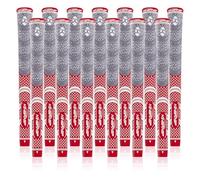KINGRASP Multi Compound Golf Grips,Golf club grips midsize standard Size,13 Grips Set,6 Colors Optional,Anti-Slip High Stability,All Weather Cord Rubber Golf Club Grips(Gray/red, midsize )