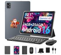 KINGRID Tablet, 2026 Lastest Android 16, 10.1 Inch 2 in 1 Tablet Bundle, 24GB RAM 256GB ROM /2TB TF, T615 Octa-Core AI Tablets, with Keyboard, Mouse, Case, Stylus, 5G WiFi, 6000mAh, Dual Camera, GPS