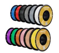 Kingroon 12KG PLA Filament 1.75mm Bundle, 3D Printer Filament Multicolor Pack ±0.02mm for FDM Printers, Black White Gray Red Green Blue Yellow Purple Skin Tone Silver Pink Orange