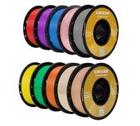 Kingroon PLA 3D Printer Filament Bundle, 1.75 mm Dimensional Accuracy +/- 0.02mm, 10kg Spool(22lbs), Yellow Blue Green Orange Purple Red Silver Skin Tone Pink Wood