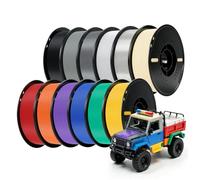 Kingroon PL Filament 1.75mm, PLA Plus 10 Roll Dimensional Accuracy ±0,02mm, 3D Printing Materials 10KG, Black White Grey Red Blue Green Purple Skin Silver Yellow