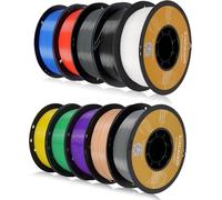 Kingroon PL Filament 1.75mm, PLA Plus 10 Roll Dimensional Accuracy +/- 0.03 mm, 3D Printing Materials 10KG, Black White Grey Red Blue Green Purple Skin Silver Yellow