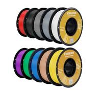 Kingroon PLA Filament Bundle 1.75mm for 3D Printer, 10KG Multicolor 3D Filament Dimensional Accuracy +/- 0.03 mm,3D Printer Filament PLA with Black White Grey Red Blue Yellow Green Purple Skin Silver