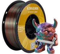 Kingroon Tri Colour Silk PLA Filament,3D Printer Filament PLA, 1.75 PLA Filament Multi Color 3D Printer Filament, Dimensional Accuracy +/- 0.03 mm, 1 kg Spool(2.2lbs), 1.75 mm, Green Purple Copper