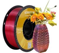 Kingroon Tri Colour Silk PLA Filament, 3D Printer Filament PLA, 1.75mm PLA Filament Multi Color 3D Printer Filament, Dimensional Accuracy +/- 0.03 mm, 1kg Spool(2.2lbs), Red Gold Blue