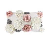 KINGROSE 3D Flower Throw Pillow Cover Decorative Accent Pillow Case Floral Cushion Cover Sofa Bed Living Room Home Decor 12 x 20 Inches Pink