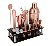 KINGROW Cocktail Making Kit, 23 Piece Bartender Kit with Stand 25oz Rose