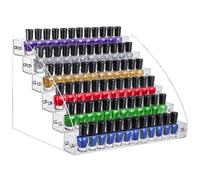 KINGROW Nail Polish Organiser Holder Rack 6 Layers Acrylic Display Rack Eyeglasses Shelf Essential Oils Ink Storage Holds Up to 96 (Fit 1-2oz Bottles)
