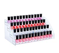 KINGROW Nail Polish Organizer Holder Rack 4 Layers Acrylic Display Rack Eyeglasses Shelf Essential Oils Ink Storage Holds Up to 64 (Fit 1-2oz Bottles)