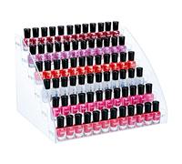 KINGROW Nail Polish Organizer Holder Rack 6 Layers Acrylic Display Rack Eyeglasses Shelf Essential Oils Ink Storage Holds Up to 96 (Fit 1-2oz Bottles)