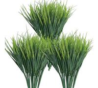 Kingrun 15 Bundles Artificial Plants Grass Indoor Outdoor UV Resistant Plastic Fake Bushes Plants Shrubs Greenery Flowers Arrangement