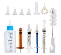 Kingrun Puppy Syringe Feeder, Puppy Nursing Bottle Kit, Original Nipple with Syringe, Feeding Needle Tubing for Kitten Squirrels and Other Newborn Pets(16 Pack)