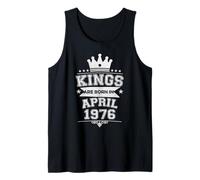 Kings are Born in April 1976 50th Birthday Men Boys Tank Top