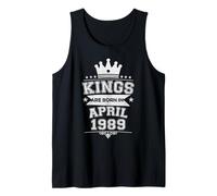 Kings are Born in April 1989 37th Birthday Men Boys Tank Top