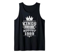 Kings are Born in August 1989 37th Birthday Men Boys Tank Top