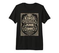 Kings are Born in June 1966 60th Birthday Men Boys Premium T-Shirt