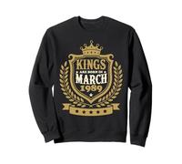Kings Are Born In March 1989 37th Birthday Men Boys Sweatshirt