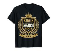 Kings are Born in March 2001 25th Birthday Men Boys T-Shirt