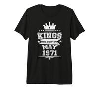 Kings are Born in May 1971 55th Birthday Men Boys Premium T-Shirt