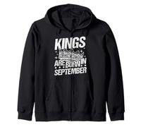 KINGS ARE BORN IN September Birthday Zip Hoodie