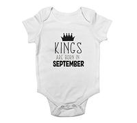 Kings are Born in September Boys Baby Vest Bodysuit White