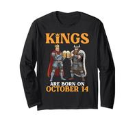 Kings are Born On October 14 Happy Birthday to Beer Drinkers Long Sleeve T-Shirt