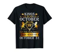 Kings Are Born On October 31st Birthday Bday Mens Boys Kids T-Shirt