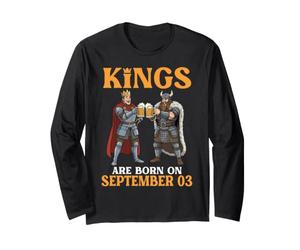 Kings are Born On September 03 Happy Birthday Beer Drinkers Long Sleeve T-Shirt