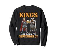 Kings Are Born On September 07 Happy Birthday Beer Drinkers Sweatshirt