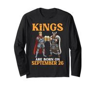 Kings are Born On September 26 Happy Birthday Beer Drinkers Long Sleeve T-Shirt