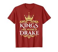 Kings are Named Drake T-Shirt, Men, Cranberry Red, X-Large