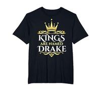Kings are Named Drake T-Shirt, Men's Big and Tall, Black, 2X Tall